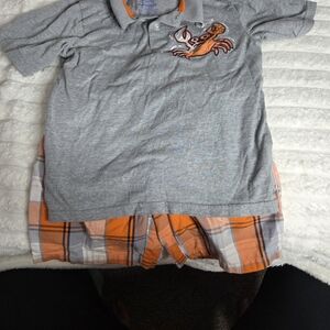 Garanimals Gray Polo with Orange Crab Design